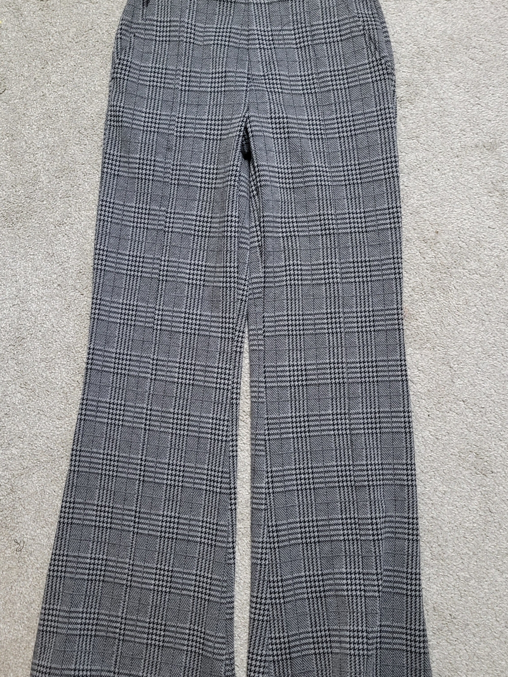 Women's Gray Plaid Wide-Leg Pants Halara Size XS